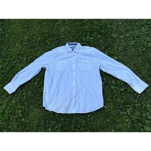 32 Bar Blues Mens XL White Seersucker Long Sleeve Button Down Shirt - Picture 1 of 9
