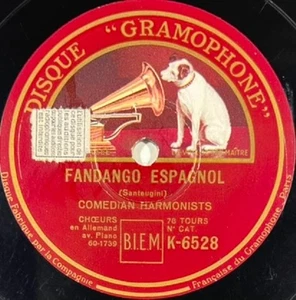 Comedian Harmonists : Fandango espagnol DISQUE 78 RPM 10" GRAMOPHONE K-6528 EX - Picture 1 of 4