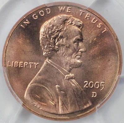 2005-D PCGS MS67RD Lincoln Cent 47065490 - Image 1 of 3