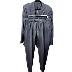 Ermenegildo Zegna Mila Gray Striped Pant Suit Wool Cashmere Single-Breast 44R - Picture 1 of 22