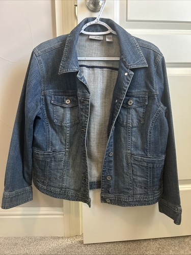 VETEMENTS Giacca denim Chicos platino taglia 1 donna blu elasticizzato