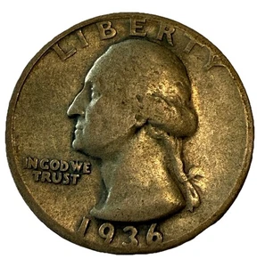 1936 Washington Quarter G-VG – No Mint – 90% Silver - Picture 1 of 2