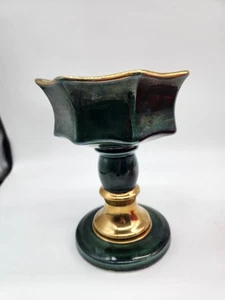 Hull Green Pottery Water Lily Console Bowl USA 458 Compote T60 - Picture 1 of 5