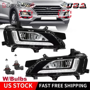 Front LED DRL Fog Driving Light Lamp Set Pair for 2019 2020 2021 Hyundai Tucson - Picture 1 of 13