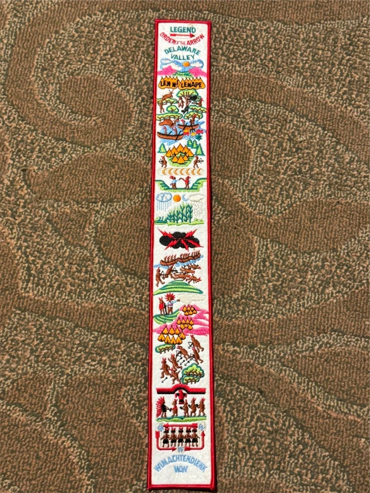 OA, Lenni Lenape American Legend Patch for Sash, White Felt w/Gold - Image 1 of 1