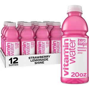 vitaminwater Zero Sugar Shine Fragola Limonata, Bottiglie da 20 oz, Confezione da 12 - Foto 1 di 6