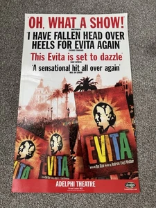 RARE - Evita Musical Poster - Adelphi Theatre - Andrew Lloyd Webber & Tim Rice - Picture 1 of 1
