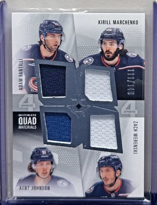 2024-25 Upper Deck Ultimate Blue Jackets Quad Patch #/149 - Image 1 of 2