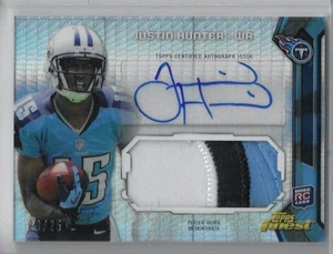 2013 Topps Finest Justin Hunter Rookie Patch Auto RC #AJRJH Refractor Titans /25 - Picture 1 of 2