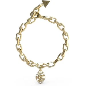 Bracciale Donna GUESS JUBB03 094JW YG Acciaio PVD Oro con Cuore Traforato - Foto 1 di 5