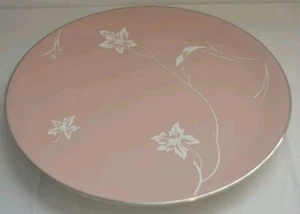 Piatto da portata vintage Flintridge Cina rosa foglia damascata - Foto 1 di 2