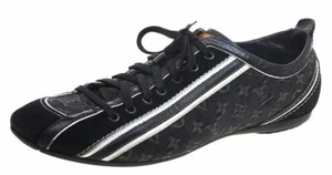 LOUIS VUITTON Schwarz Weiß Monogramm 38,5 Mini Lin Tennisschuhe Sneaker 8,5 LV - Bild 1 von 11