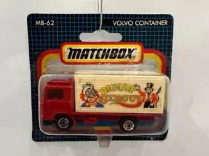 Matchbox MB-62 Volvo Container Big-Top Circus International Market Short Card - Picture 1 of 7