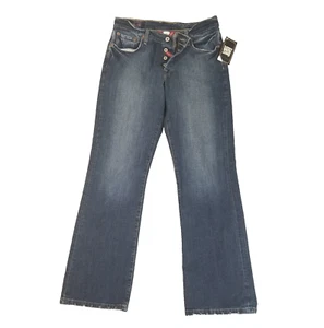 Lucky Brand Jeans women's 10 / 30 button fly bootcut blue stretch denim pants - Picture 1 of 16