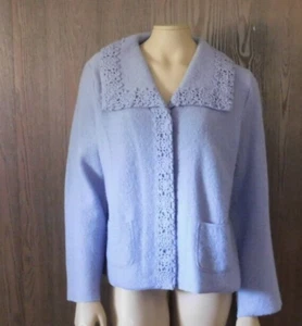 Vintage Appleseed's Ladies Cardigan, Sweater Size PM Petites Lilac 100% Wool - Picture 1 of 10