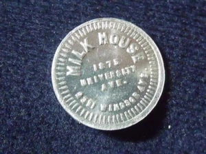 Dubuque Iowa,  Milk House Ice Cream Token Aluminum SMALLER SHIPS FOR FREE T51 - Picture 1 of 2