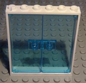 LEGO Porte 1x6x6 Blanc Avec Transparent Bleu Clair Portes (3270) - Picture 1 of 1
