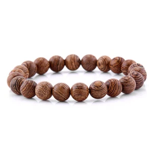 Wooden Buddha Bead Bracelet Boho Bohemian Jewellery Fashion Gift for Him A097 - Picture 1 of 3