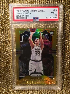 Kitija Laksa 2020 WNBA Prizm GOLD 5/10 Phoenix Mercury Latvia Rookie RC PSA 9 - Picture 1 of 2