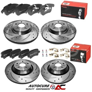 FÜR RANGE ROVER EVOQUE MK1 SD4 GELOCHTE & GERILLTE VORDERE & HINTERE SCHEIBEN BREMBO BELÄGE - Bild 1 von 1