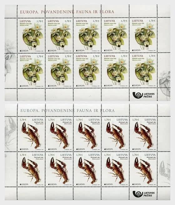 lituania 2024 lituania EUROPA cept fauna submarina flora vida marina 2x10 COMPLETO Foto 1 de 1