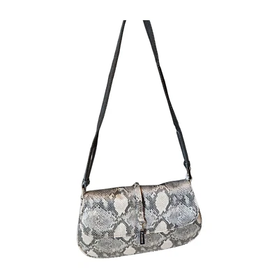 Liz Claiborne HANDBAG Snakeskin Nylon SHOULDER BAG Silver Hardware Y2K STYLE - Image 1 of 4