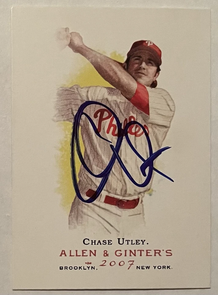 CHASE UTLEY Signed AUTO Autograph 2007 Topps Allen & Ginter Phillies Card - Image 1 of 1