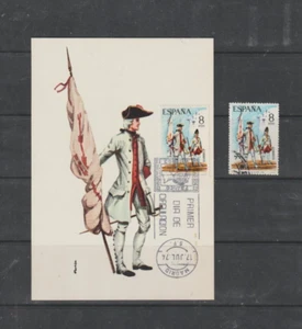 España Uniformes Militares Tarjeta 1º Día Variedades y Errores año 1974 (GU-798) - Bild 1 von 1