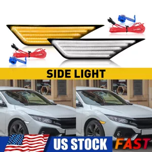 New Smoke LED Side Marker Lights Switchback Signal Lamp For 2016-21 Honda Civic - Picture 1 of 13
