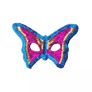 Butterfly Sequin Half Mask - Fairies - Costume Accessory - One Size - Picture 1 of 3