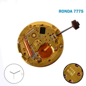 RONDA 7775 HARLEY SWISS🇨🇭 MADE Movement, Gold Color, WHITE DATE Disk AT 3. - Picture 1 of 2