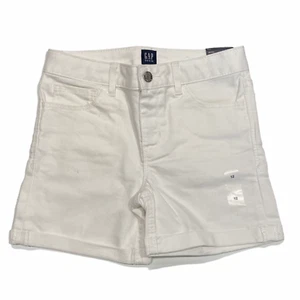 NWT GAP Girls High Stretch Midi Short Sz 7-8-10-12-14 Denim Polka Dots White - Picture 1 of 30