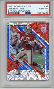 2021 DONRUSS ELITE STATUS ESPLOSIONE JOE MONTANA 49ERS LE 269/275 PSA 10 POP 1 - Foto 1 di 2