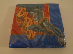 BATMAN 1 PACK BEVERAGE SMALL NAPKINS 16ct, 2 PLY MADE IN USA NEW - Picture 1 of 1