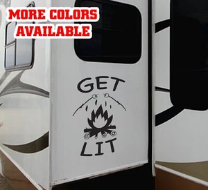 RV Slide Out Gráficos Calcomanías Vinilo Grande Pegatina Kit Get Lit Fogata Smores - Imagen 1 de 2