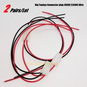 2Pairs Big Tamiya Connector Plug Adapter Cable 30CM 22AWG for Drone LED Car CCTV - Picture 1 of 7
