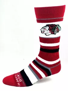 Chicago Blackhawks Women's Fuzzy Crew Socks - Picture 1 of 2