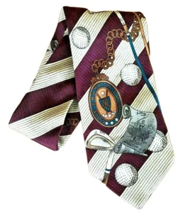 VINTAGE SPYGLASS GOLF COURSE TIE PEBBLE BEACH  MONTEREY TROPHY GOLF CHAMPION - Picture 1 of 8