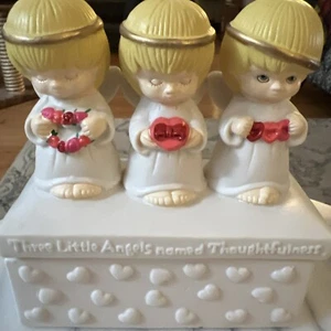 Hallmark Trinket Box Three Angels Named Thoughtfulness Kindness & Caring 5-3/4” - Picture 1 of 11