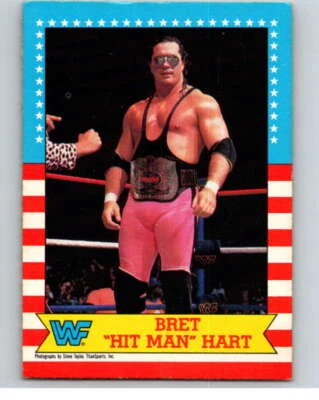 1987 O-Pee-Chee WWF #1 Bret Hit Man Hart Rookie V69357 - Image 1 of 2