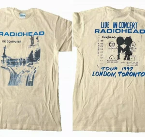 Radiohead Ok Computer Albums 90s graphic Sand T shirt 2 sided Cotton - Picture 1 of 1