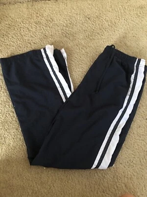 Pantalones a rayas Nike azul blanco pequeños pierna recta 3 bolsillos Foto 1 de 4