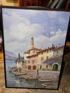AUSVERKAUF! 2500 $ SELTENER WICHTIGER NACHLASS GERAHMT PORTOFINO ITALIEN NY NACHLASS GEMÄLDE - Bild 1 von 1