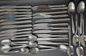Vintage Silco Prevue Edelstahl Tafelmesser Löffel USA Silberbesteck 34 Stück - Bild 1 von 6