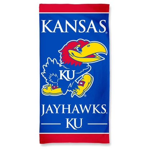 Kansas Jayhawks 30x60 Beach Towel [NEW] NCAA Blanket Vacation Summer Pool Cover