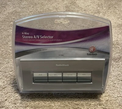 Radio Shack 4 WAY STEREO A/V SELECTOR SWITCH AUDIO VIDEO 15-1983 NEW DVD VCR AUX - Image 1 of 3