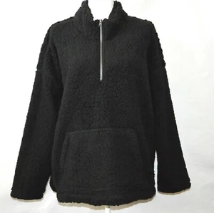 True Craft Funnel Neck Sherpa Pullover Black Jacket Women's Plus Size 2X - Picture 1 of 3