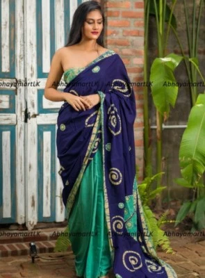 Hermoso sari batik hecho a mano de Sri Lanka Foto 1 de 4