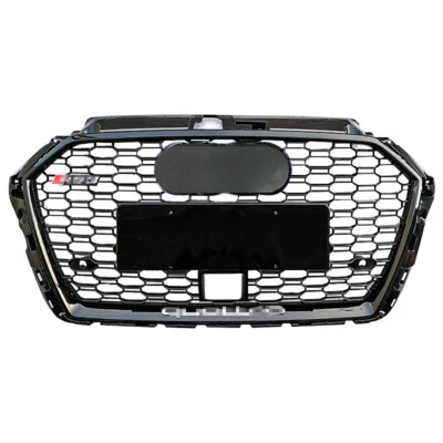 For Audi A3 S3 2017 2018 2019 2020 With ACC Grille Honeycomb RS3 Style Black Foto 1 de 4