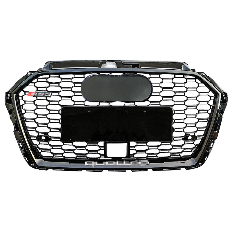 For Audi A3 S3 2017 2018 2019 2020 With ACC Grille Honeycomb RS3 Style Black - Изображение 1 из 4